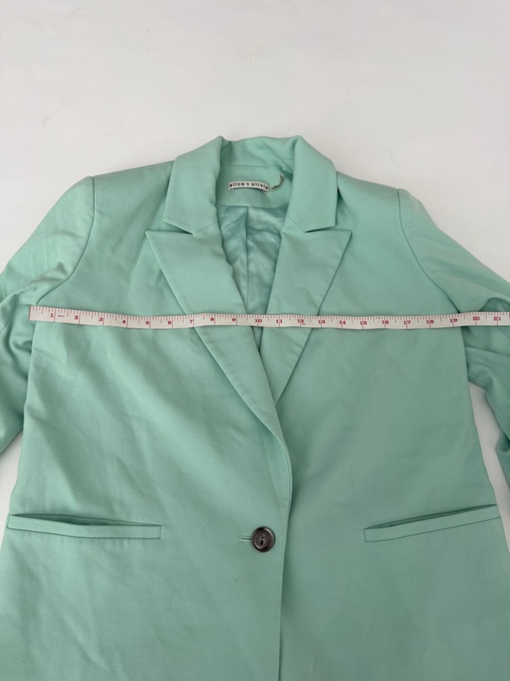Alice + Olivia Mint Green Women's Oversized Blazer Jacket with rushed sleeves XS - Picture 4 of 12